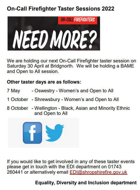 SFRS_Control's tweet photo. If you would like to get involved in a taster session for On-Call Firefighters please see the session dates below and how to get in touch👩‍🚒☎️🚒📞📩 #SFRS #Oncallfirefighter #getinvolved #greenwatch https://t.co/iYfKdbxyU3