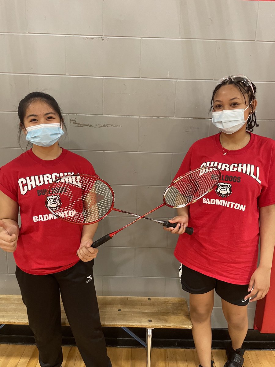 ortwein_tom's tweet photo. Congratulations to Raissa and Jocelyn who came first in woman’s doubles in the east qualifier for Grade 9 Badminton. Good luck next Thursday at the City Championships. https://t.co/380AfboISP