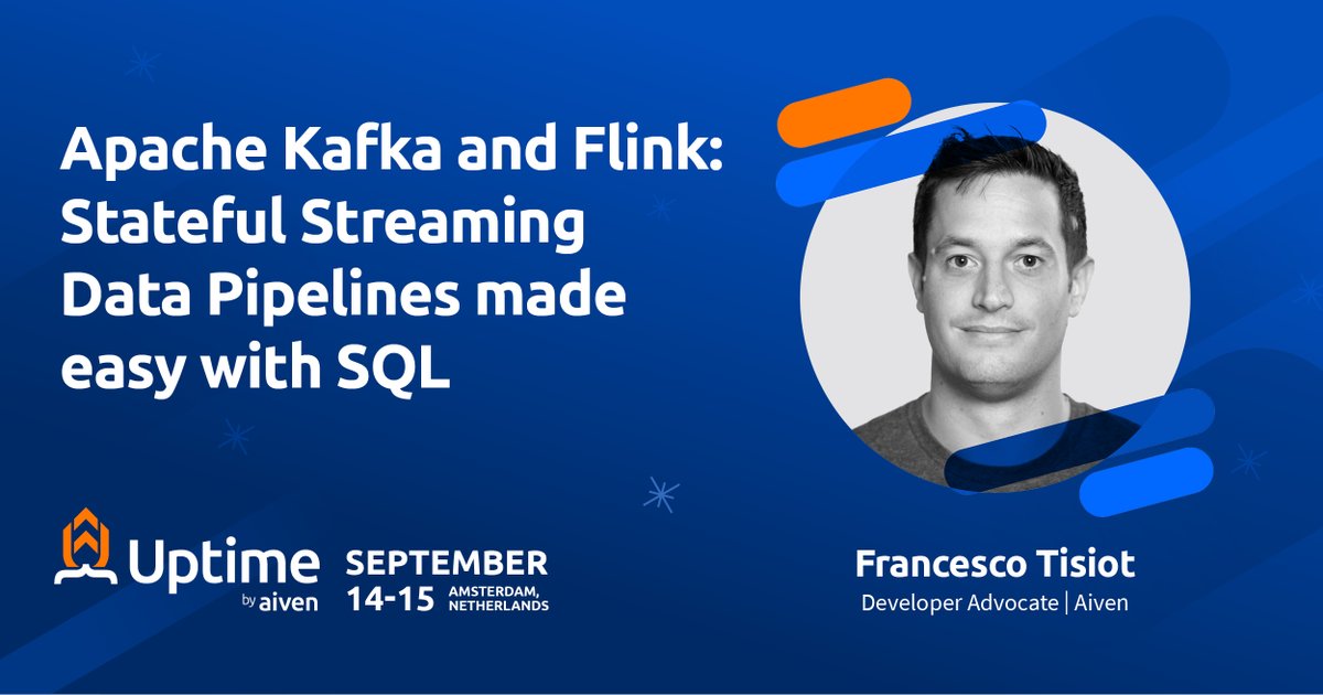 📢 Streaming enthusiasts! 📢

Explore how to build stateful streaming data pipelines with @ApacheFlink and @apachekafka in the talk by @FTisiot of @aiven_io at #Uptime 2022.

#apacheflink #apachekafka #flinksql #sql