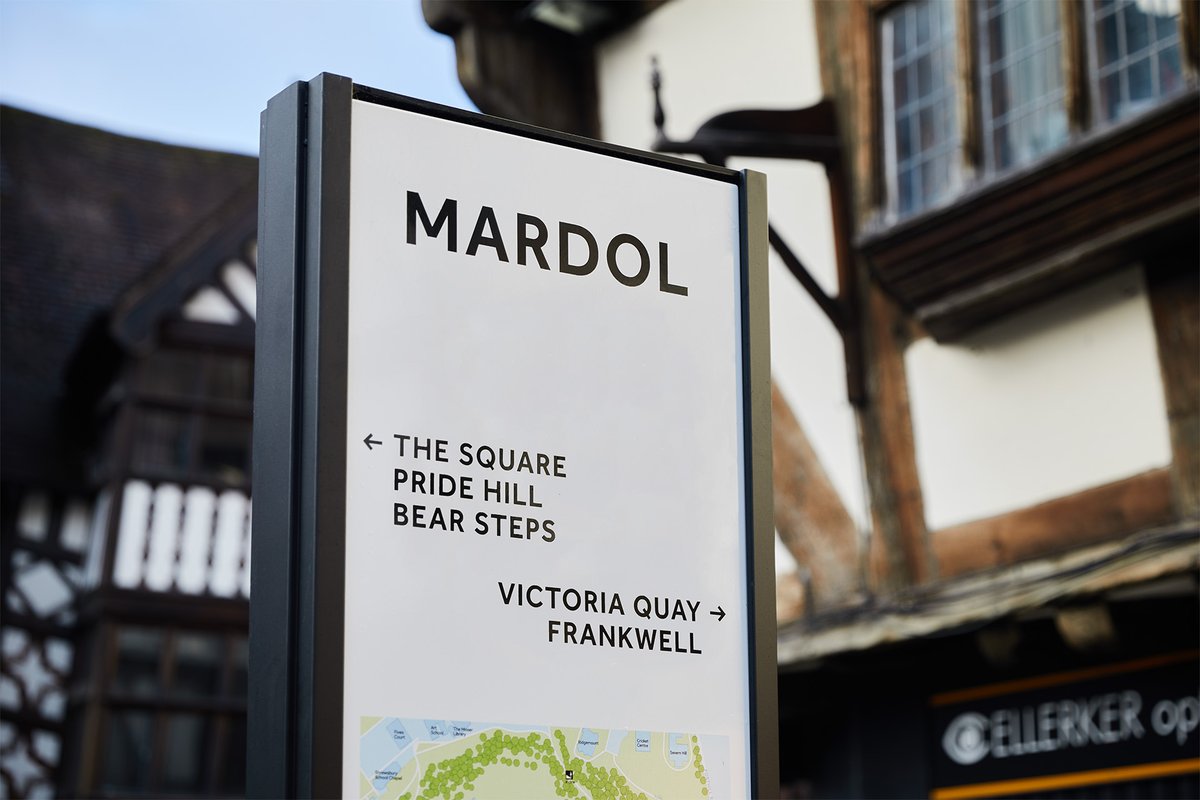 City_ID's tweet photo. Happy to see so many visitors using our latest #wayfinding system in #Shrewsbury over the Easter break. Reflecting the town's charm &amp; confidence, strengthening #senseofplace and revealing attractions. More goodies coming soon! Congrats @ShrewsburyBID @ShropCouncil https://t.co/uH3cHS7tKz