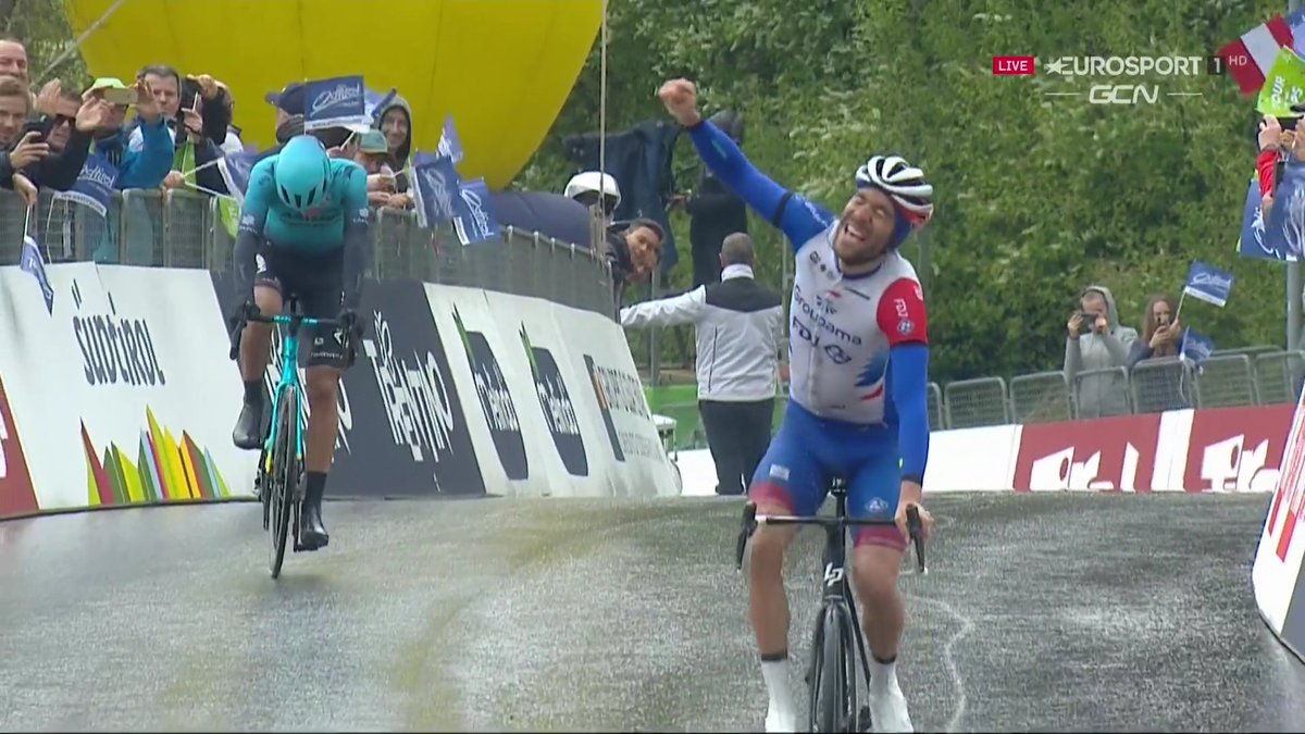 faustocoppi60's tweet photo. JOY FOR CYCLING FANS GLOBALLY! AFTER 1000 DAYS, THIBAUT PINOT WINS AGAIN! 😍🐐 #TotA https://t.co/7FTrmXIgaB