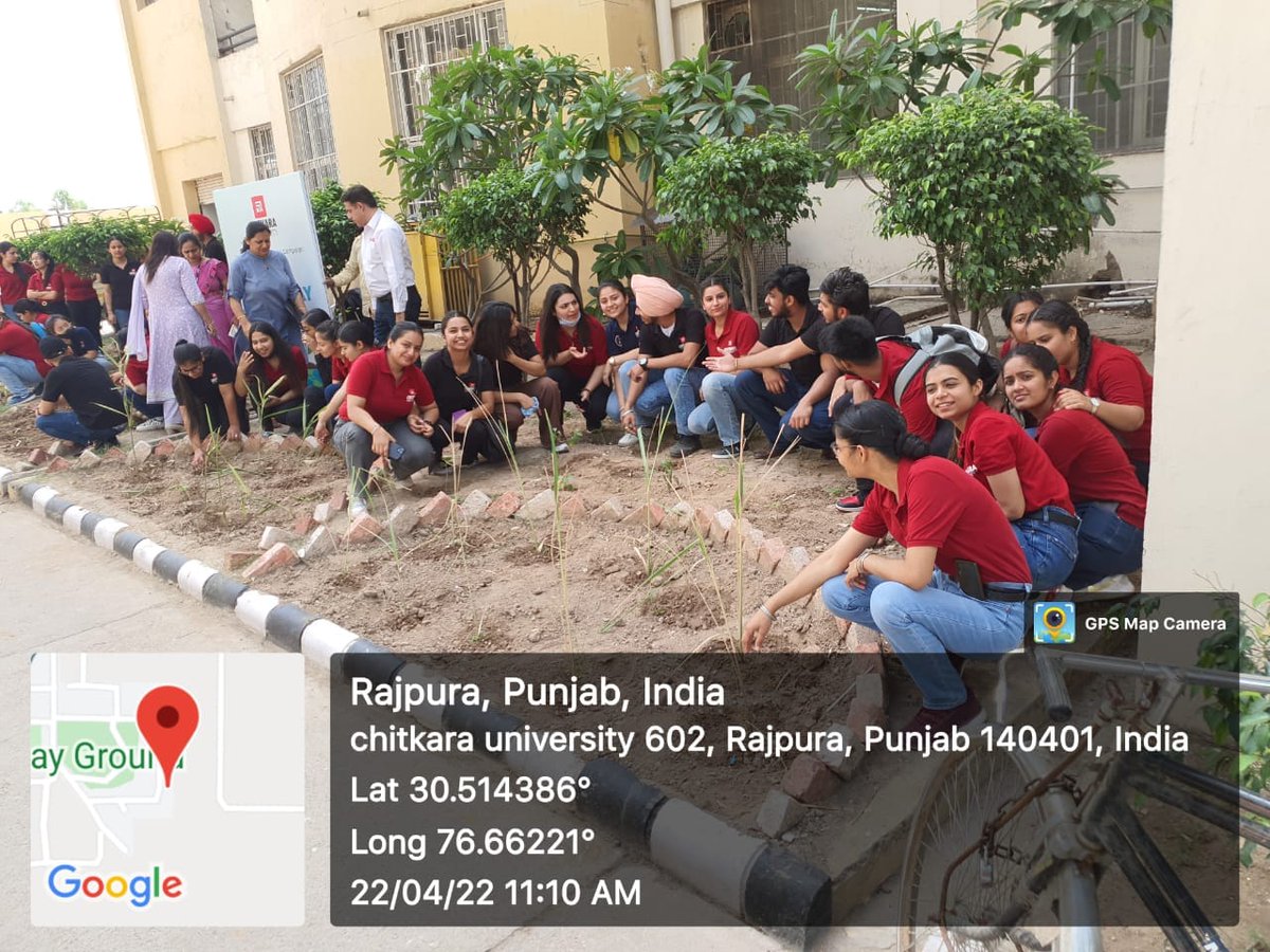 ChitkaraU's tweet photo. Department of #AppliedSciences, #CUIET in collaboration with the department of #Physiotherapy, #CSHS organised the Environmental awareness & Tree #Plantation Drive on Earth day 2022. Planting a tree is a great way to celebrate #EarthDay. https://t.co/SuP8cFGcPt