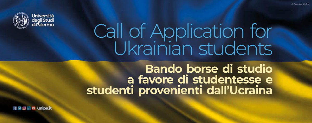 Call of Application for Ukrainian students - Bando borse di studio a favore di studentesse e studenti provenienti dall’Ucraina

Info ➡️ bit.ly/3v501bA