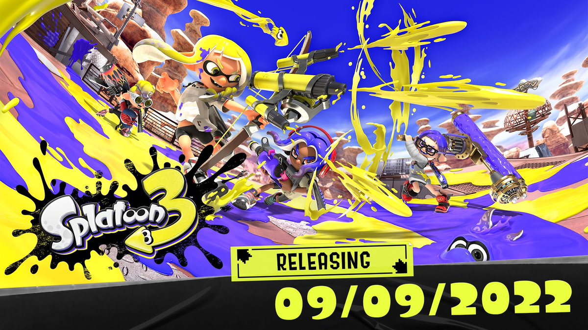 SplatoonNews's tweet photo. BREAKING: Splatoon 3 releases on Nintendo Switch on September 9, 2022! https://t.co/vNZDUjxfdA