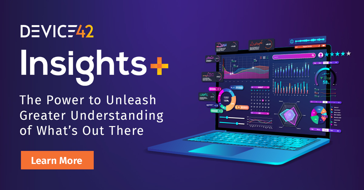 device42's tweet photo. It is here! We are proud to announce the arrival of Insights+: fully integrated analytics and reporting engine that leverages the breadth and depth of Device42 IT discovery to help you make better IT decisions. Learn more here: https://t.co/LaYzS01PQv 
#ITinsights https://t.co/qCsjuiGT5U