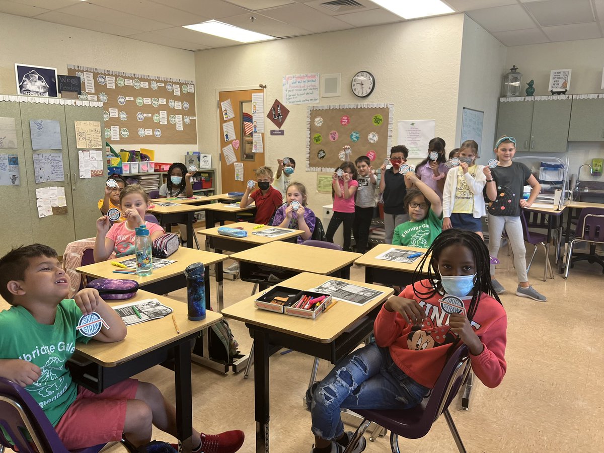J_TomlinsonEGES's tweet photo. We pledge to be straw free on Earth Day!π #strawfree @ElbridgeGaleES https://t.co/TsaEEIsJUm