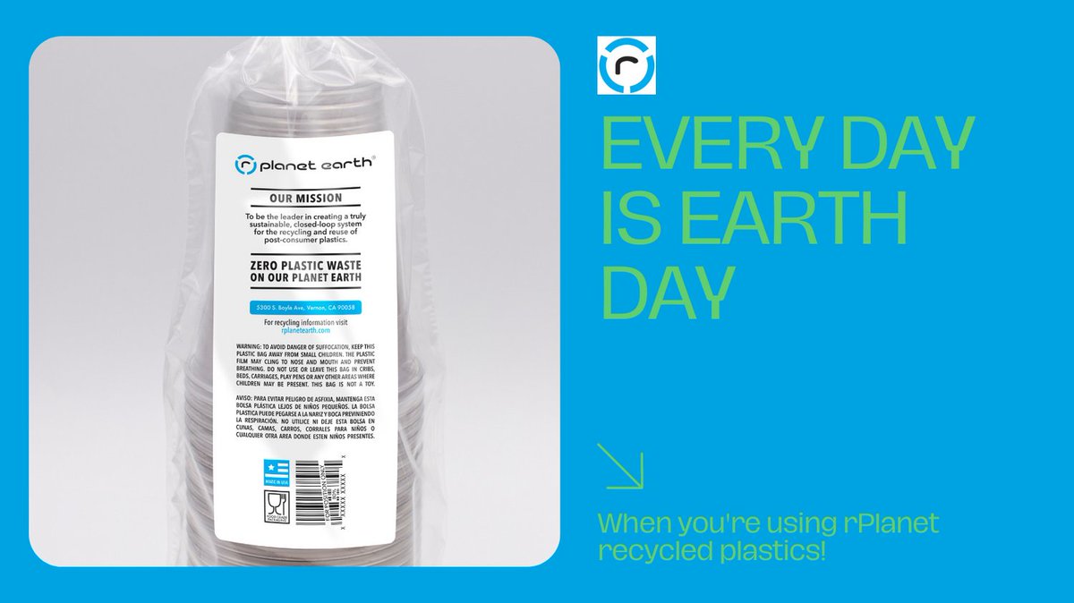 EarthRplanet's tweet photo. Happy Earth Day! At rPlanet, we love our planet and believe our closed-loop recycling system is the best way to protect our earth. 

#recycledplastics #recycle #closedlooprecycling https://t.co/5J0nLshD7T