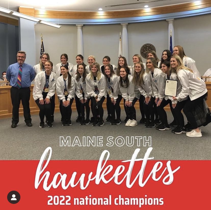 Thank you, Mayor Maloney for presenting the Hawkettes with a proclamation acknowledging our National Championship! <a href="/CityofParkRidge/">City of Park Ridge</a>