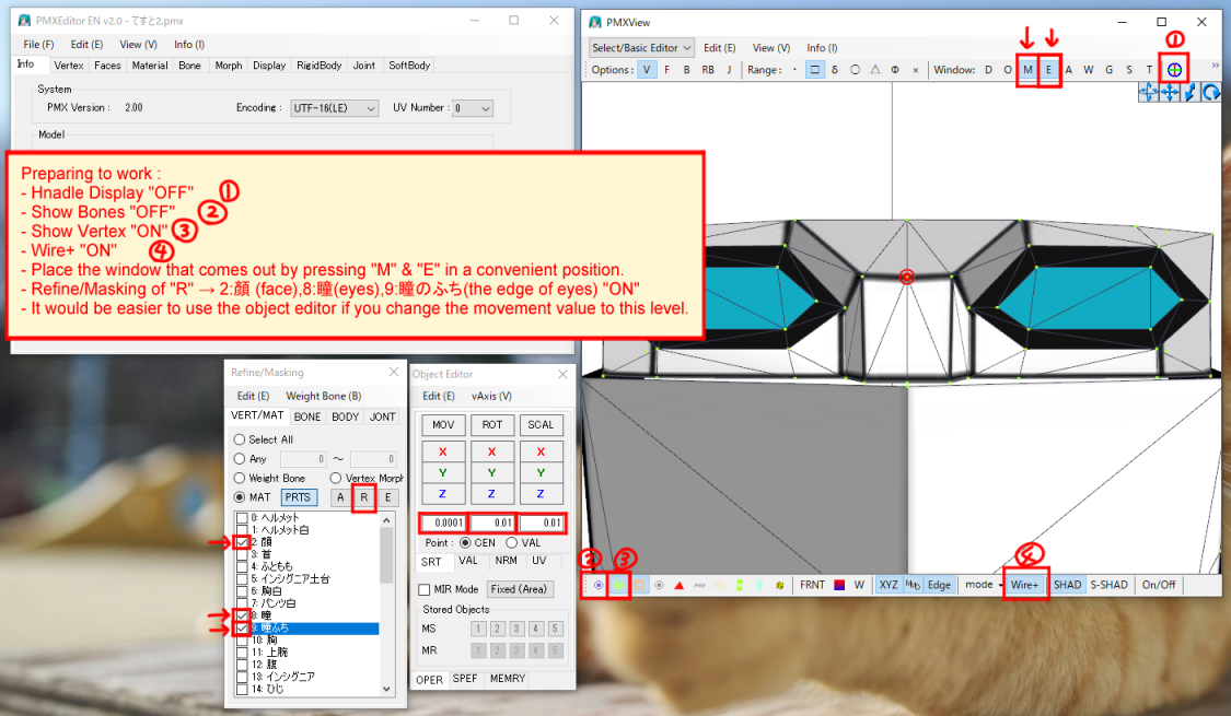 How to create expression morphs and increase eye vertices on mmd models