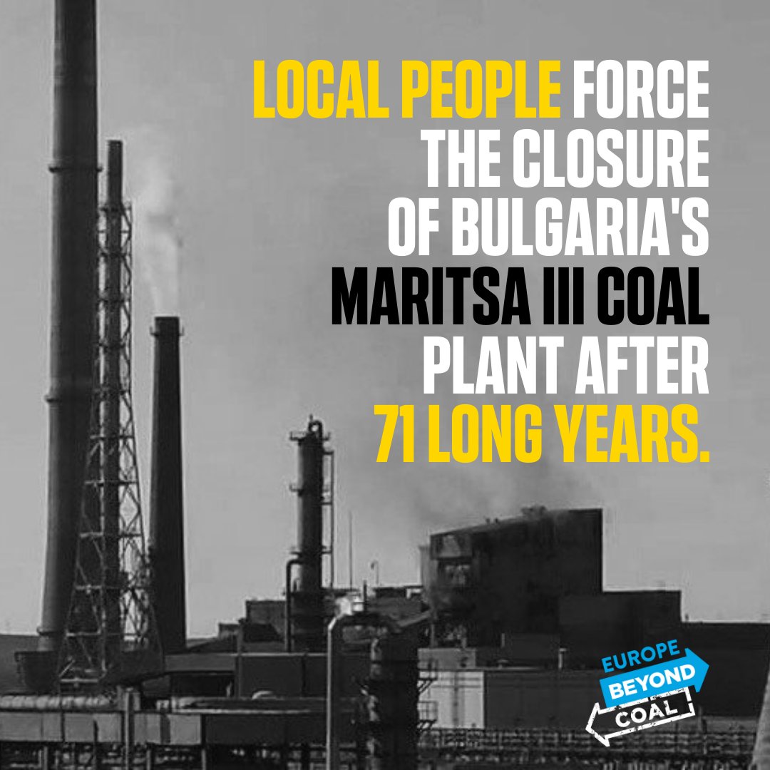 Beyond_Fossils's tweet photo. People from Dimitrovgrad have forced the closure of the town's Maritsa III #Coal plant after the operator repeatedly broke the rules on #AirPollution &amp; mixing fuels.

Congratulations to all involved in this stunning effort for our #Health &amp; #Climate!

https://t.co/xDLw2ueWl4 https://t.co/rLbdq0y2X7