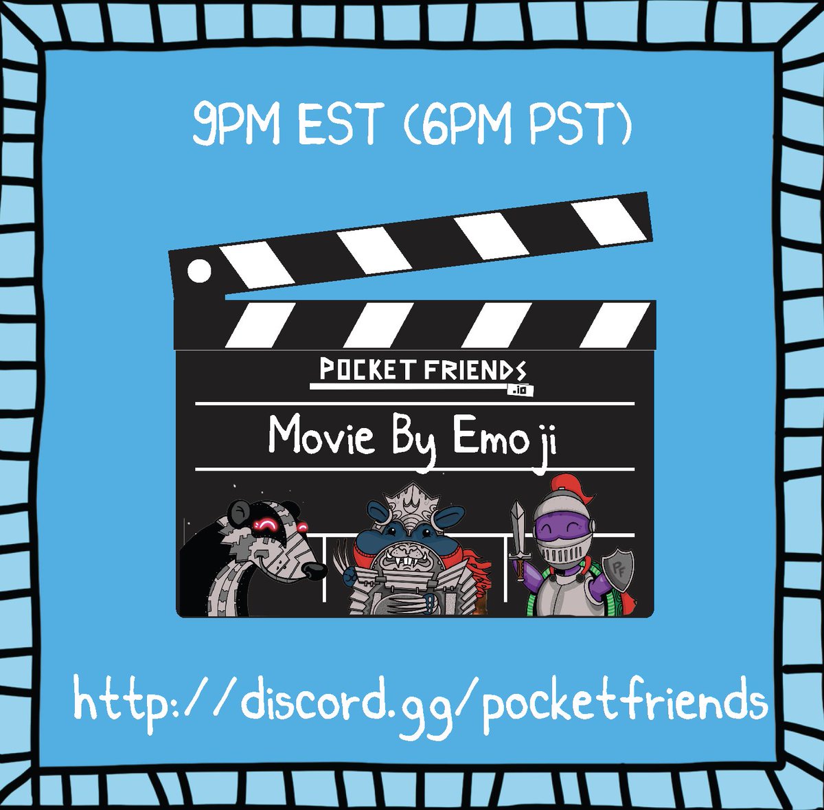 🎬 GM and HAPPY FRIDAY! 🎬 Join us in our discord tonight for fun times with movie by emoji! Have an amazing day. ❤️🌳
