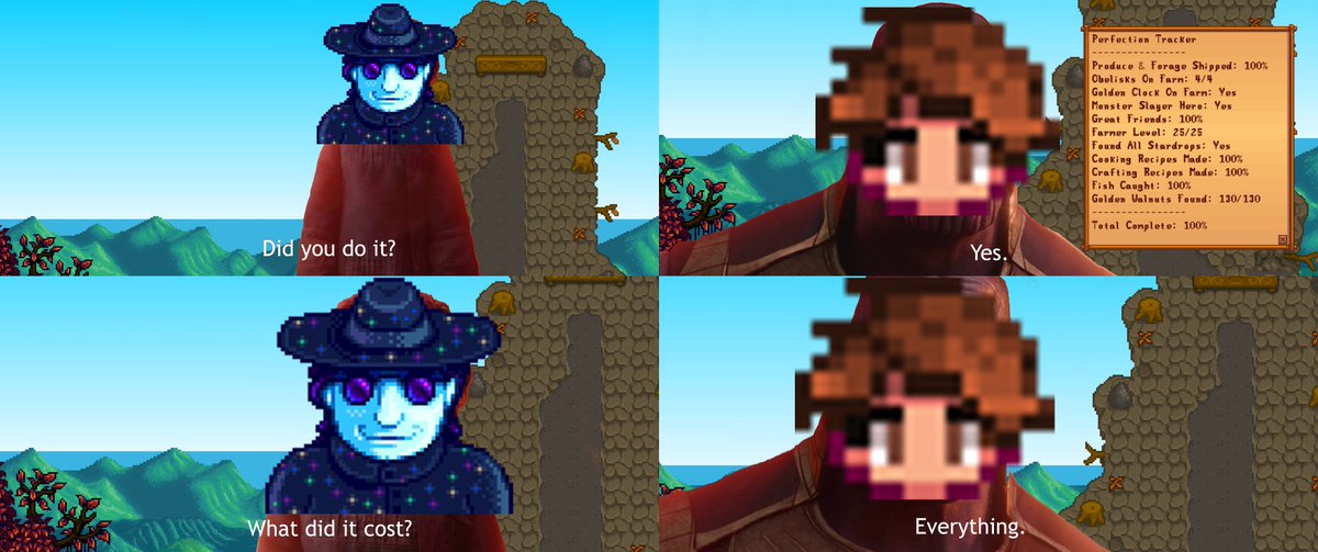 GameDevFluffy's tweet photo. Finally achieved 100% Perfection in #StardewValley !!! 🥳 https://t.co/hyYknbvyg9