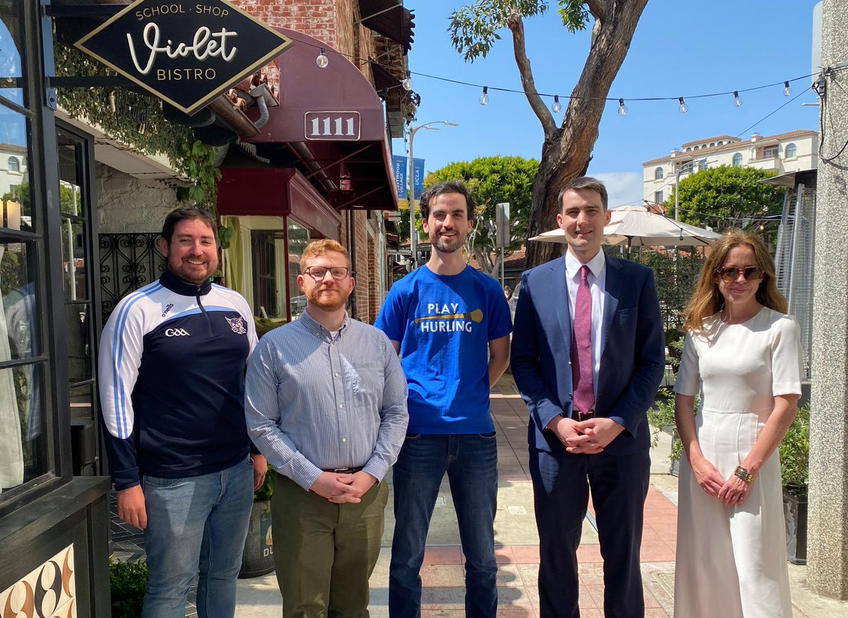 jackfchambers's tweet photo. Such a pleasure to meet with representatives from the @GAA_USA community in Los Angeles including @CougarsGFC @playhurlingLA &amp; Wild Geese GAA

So uplifting to see Gaelic games at the heart of the community here and growing its membership all the time! https://t.co/iEei15Unuh