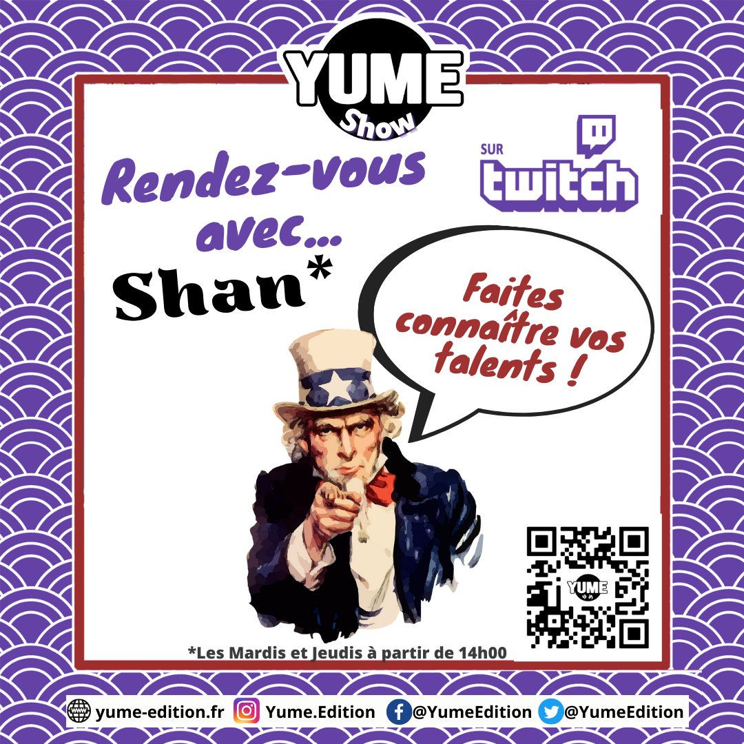 YumeEdition's tweet photo. Bonjour les Yumevaures ! Dans le cadre de live #twitch nous recherchons des talents à vous faire découvrir :
#auteur #auteure #mangaka #chanteur #chanteuse #musicien #musicienne #cosplayer #cosplayeuse #comedien #comedienne #doubleur #doubleuse #youtuber #youtubeuse #Artiste https://t.co/idhqIB6PNY