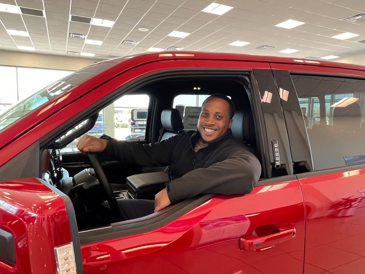 Rashawn is excited that it's Friday!  While Rashawn is relaxing in this awesome new Ford F-150, he wanted to let you know that you could enjoy a nice new F-150 as well!   Give him a call today and let Rashawn help you find that perfect vehicle for you and your family!405-365-9366