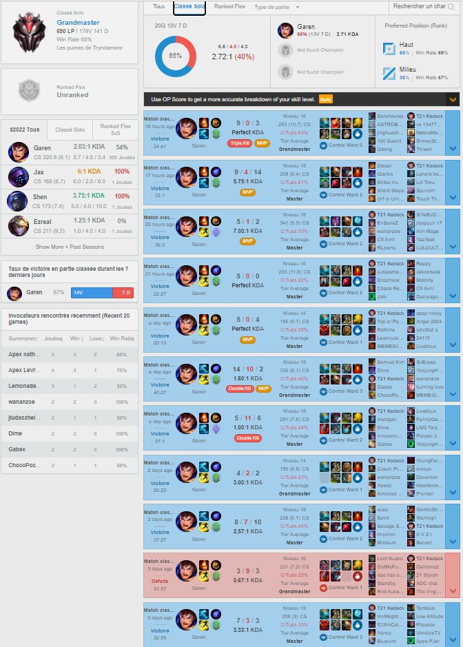J'etais redescendu a 550LP hier j'ai fait une journee parfaite j'etais monter a 700Lp avant de devoir dodge apres un ban garen plus que 5 win avant le chall