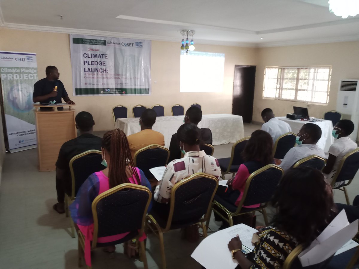 climatepledgeng's tweet photo. The Climate Pledge Project has kick started with an opening remarks from the Executive Director of @DevTrainNg and our representative from our funder @fes_nigeria Nigeria 

#ClimatePledge
#GetEveryoneTalkingAboutClimateChange https://t.co/9hqXwHt7Zd