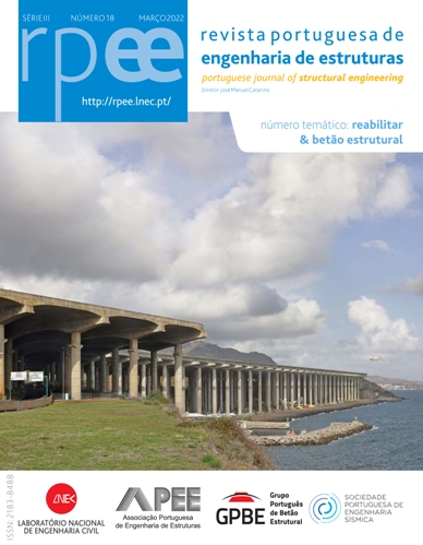 Já se encontra disponível o número 18 da série III da rpee – Revista Portuguesa de Engenharia de Estruturas.

rpee.lnec.pt

Issue nr. 18 of Series III of the Portuguese Journal of Structural Engineering is now available.

rpee.lnec.pt/index_EN.htm