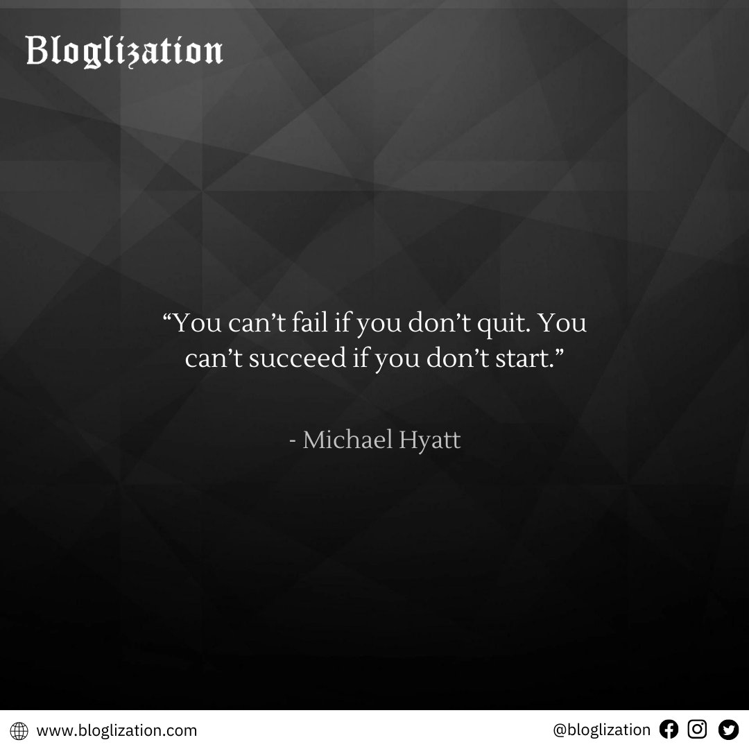 'You can't fail if you don't quit. You can't succeed if you don't start.'
Michael Hyatt

#motivationquotes #millionaireminds #motivation