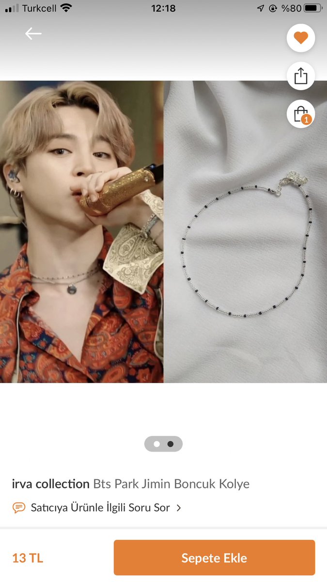 irvacollection's tweet photo. BTS park Ji-min kolyesi trendyolda mağazada 13 TL 🍭  #bts #btsfanart #btsfan #ParkJimin #trendyol #BTSARMY #BTSJIMIN https://t.co/MyxSrMadi3
