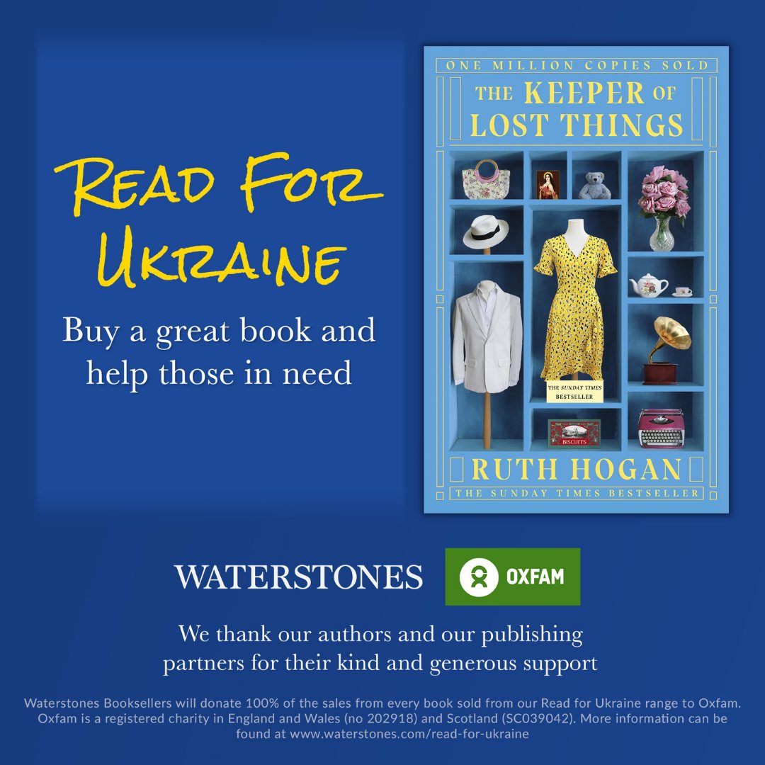 Delighted to be helping in a small way by donating royalties from the sales of #KeeperOfLostThings to support #Ukraine️ #ReadForUkraine #Waterstones @johnmurrays @TwoRoadsBooks @UA_Books