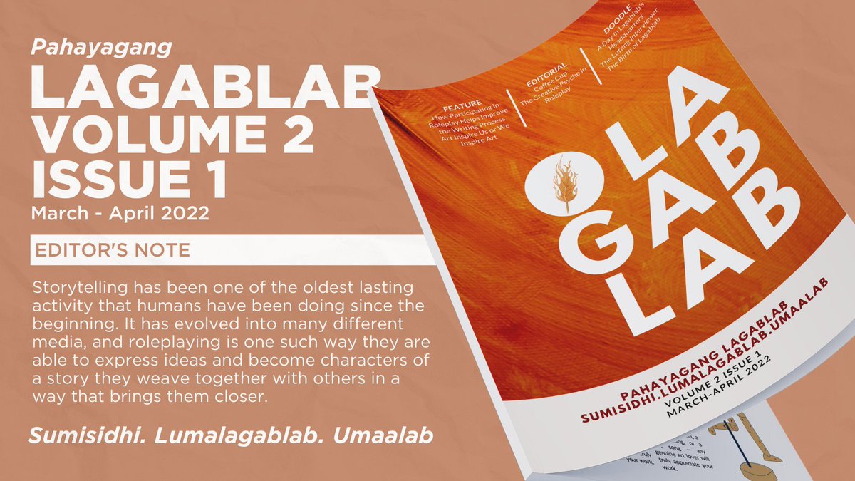 The long wait is over! We are grateful to have you as our reader, even after a year with LAGABLAB. Now, introducing the first issue of volume 2, "Wonderland: Pushing the Limits of Human Imagination"

READ: tinyurl.com/lagablab-0201