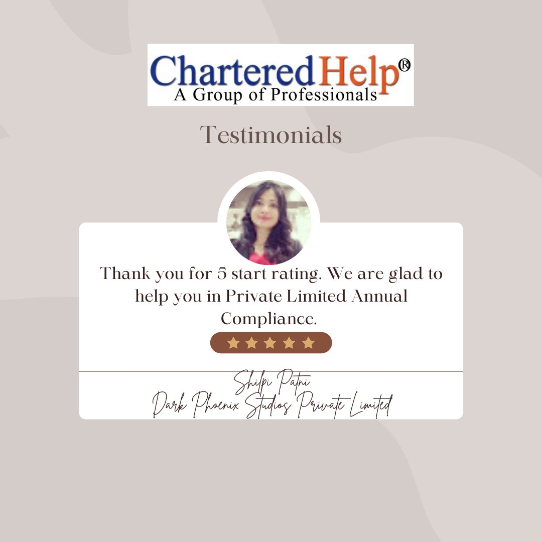 Chartered_help's tweet photo. Client Feedback.. 
#Compliance #CharteredHelp #PvtLtd https://t.co/yOxap9tv93