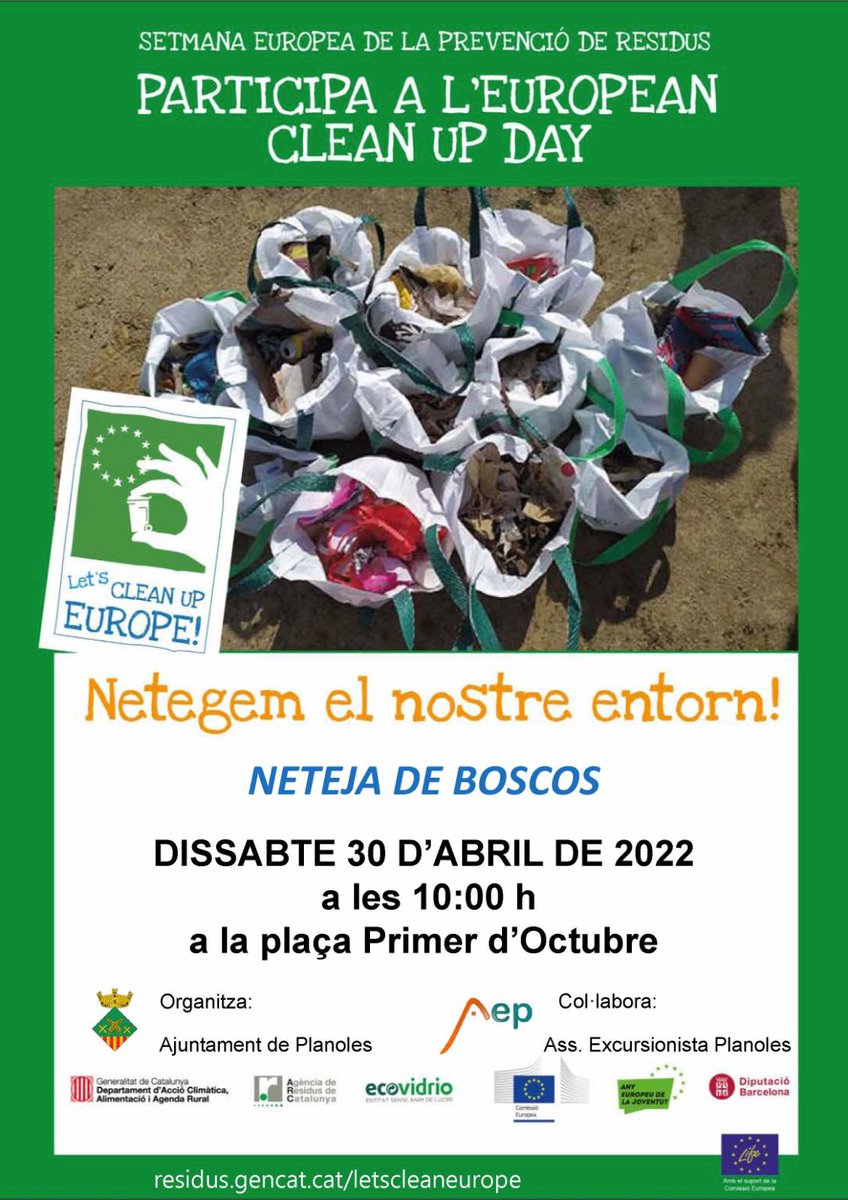 planoles's tweet photo. Netegem el nostre entorn!
Neteja de boscos el 30 d'abril a Planoles🌲🌿🌳
Col·labora una vegada més l'Associació Excursionista de Planoles, gràcies❤️
#PlanolesElPirineuiTU
#EuropeanCleanUpDay
@ecovidrio @residuscat @diba
@accioclimatica https://t.co/wUt7KYfDWe