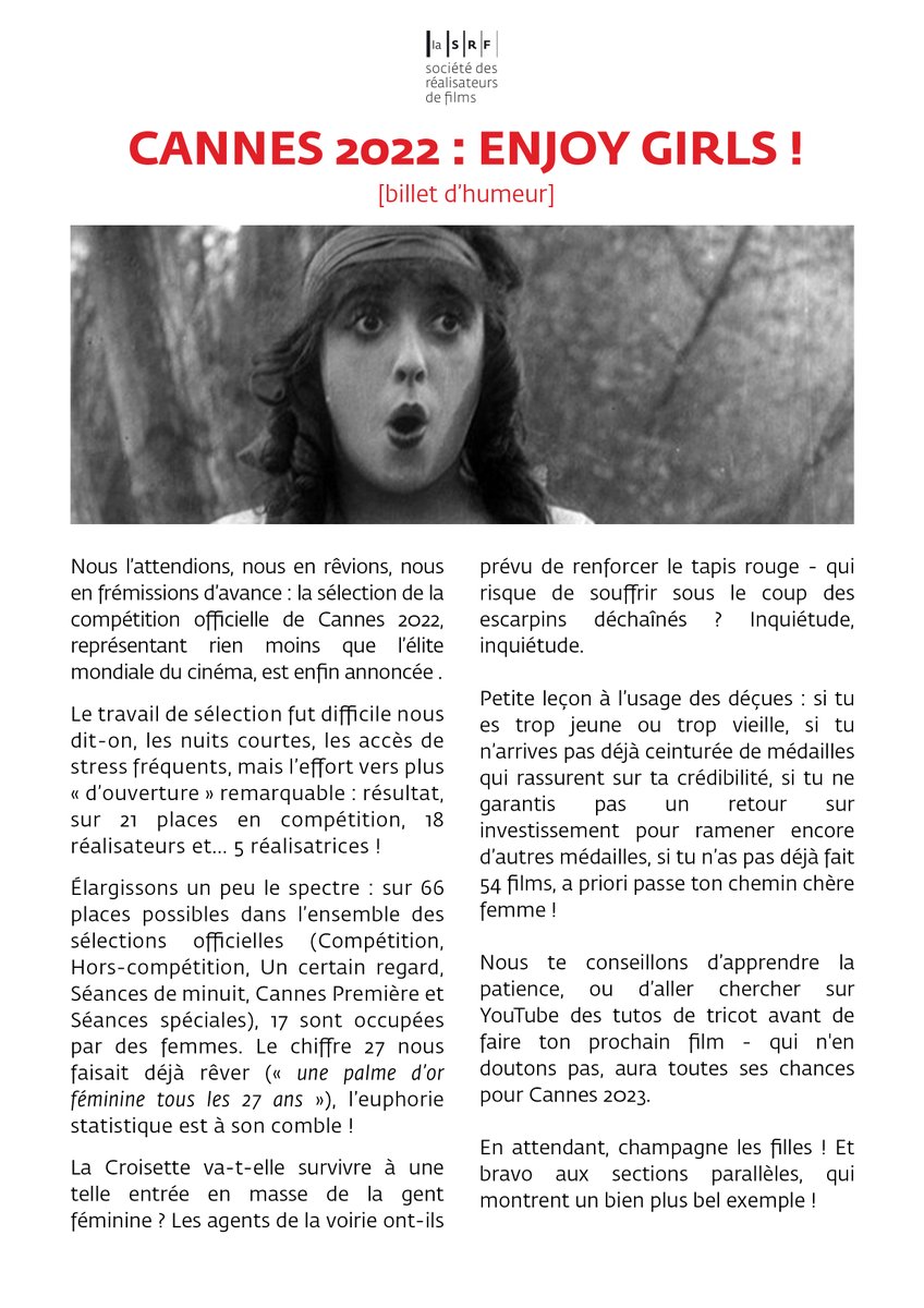 <a href="/Festival_Cannes/">Festival de Cannes</a> 2022 : ENJOY GIRLS ! 
La Croisette va-t-elle survivre a une telle entrée en masse de la gent féminine ?
#Cannes2022 #FestivaldeCannes