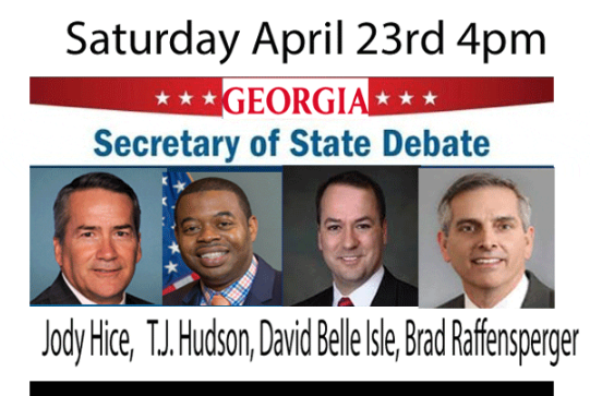 VoiceofRuralAm's tweet photo. Ga Secretary of State Debate 4/23 Live 4:15 on https://t.co/55IClgGRSb open to the public media welcome to attend.
@FOX5Atlanta @11AliveNews @csb46 @wsbtv @bluestein #gapol @jsolomonReports @GaSecofState @CongressmanHice @BelleIsle4GA @TJforGA #gagop https://t.co/hY0kuq37xU