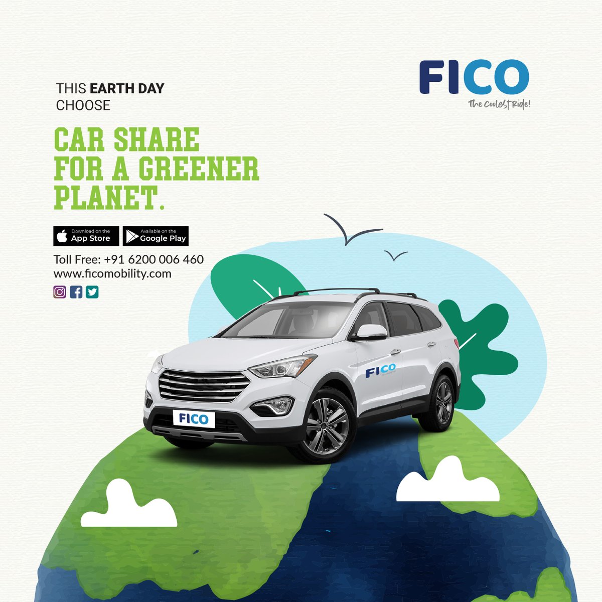 Fico_mobility's tweet photo. This Earth Day, choose car share for a greener planet.
Book Now: https://t.co/inLsbViG1u
TOLL-FREE: : 6200 006 460
#EarthDay  #EarthDay2022  #FicoCarShare #Fico #FicoMobility #CarShare #FicoHost https://t.co/c7E6RkTsdw