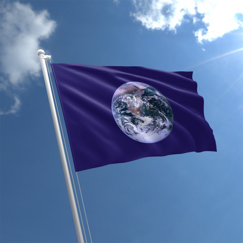 On #EarthDay2022, <a href="/AoP_Biennale/">Art-of-Peace 2015-17</a> apologies once again for presenting THE INAUTHENTIC EARTH FLAG. peacebiennale.info/earth_flag.html