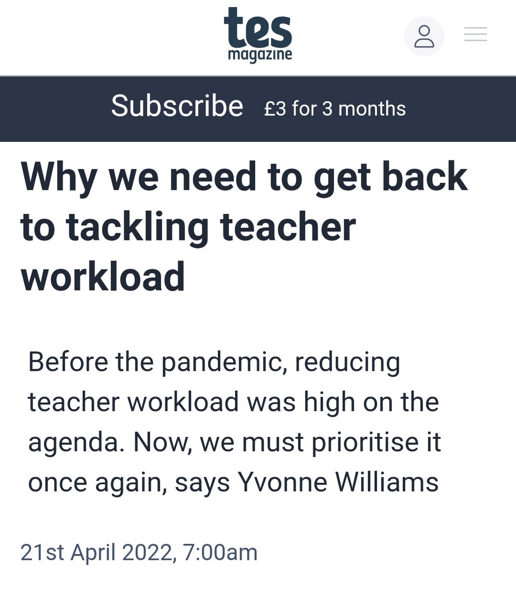 How can we reduce teacher #workload?

This <a href="/tes/">Tes magazine</a> article shares some suggestions:
tes.com/magazine/analy…

<a href="/edwellcoll/">#EdWellColl</a> <a href="/teacher5aday/">#teacher5aday</a> @SLTchat <a href="/ottleyoconnor/">Patrick Ottley-O'Connor</a> <a href="/thosethatcan/">Dr Emma Kell FCCT</a> <a href="/AdrianBethune/">Adrian Bethune</a> <a href="/MalCPD/">.</a> <a href="/RachelBostwick1/">Rachel Bostwick</a> <a href="/Sharifahlee4/">Sharifah Lee FCCT #AntiRacist 🍉</a> <a href="/AnniPoole/">Anni Poole🙋‍♀️ Grief without walls</a> <a href="/HalilMrT4Real/">HalilMrT - Official</a> <a href="/MaryMyatt/">Mary Myatt</a> <a href="/abbiemann1982/">Abigail Mann</a>