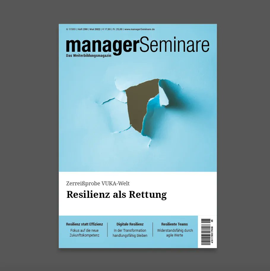 Die neue Ausgabe von managerSeminare ist da. Themenschwerpunkt: Zerreißprobe VUKA-Welt – #Resilienz als Rettung bit.ly/37CQkZ9 Viel Spaß beim Lesen wünscht euch euer mS-Team 👋