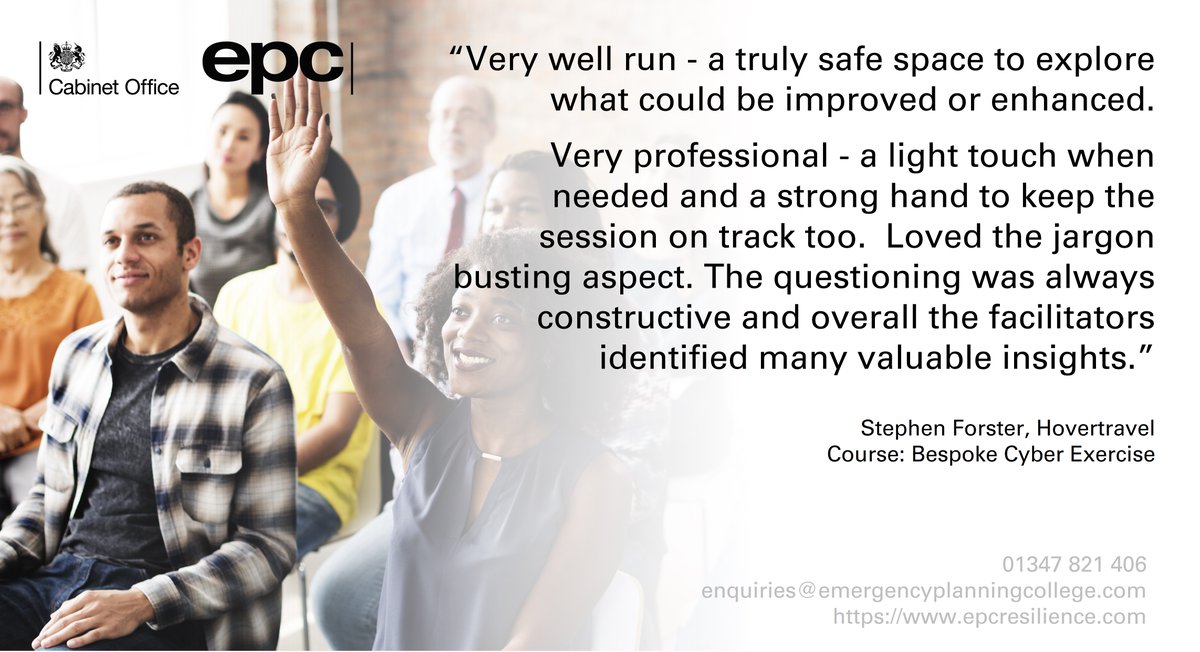 We always endeavour to create an open space for learning, sharing and discussion. To build a prime environment for development. 

#feedbackfriday #learning #customerfeedback #organisationalresilience #emergencypreparedness #emergencyplanning #EPC #EPCollege