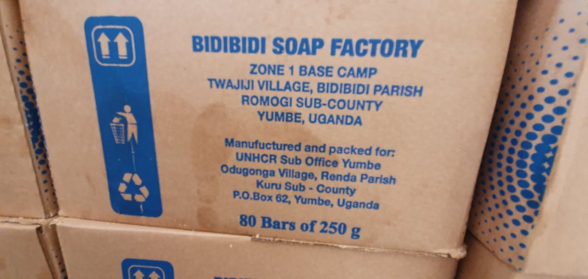 UNinUganda's tweet photo. Bidi Bidi Soap Factory supported by @UNHCRuganda provides soap for refugees. It is being visited by @SusanNamondo leading #UNUgWestNileMission  @RefugeesUganda https://t.co/8w6KU6Q8ep