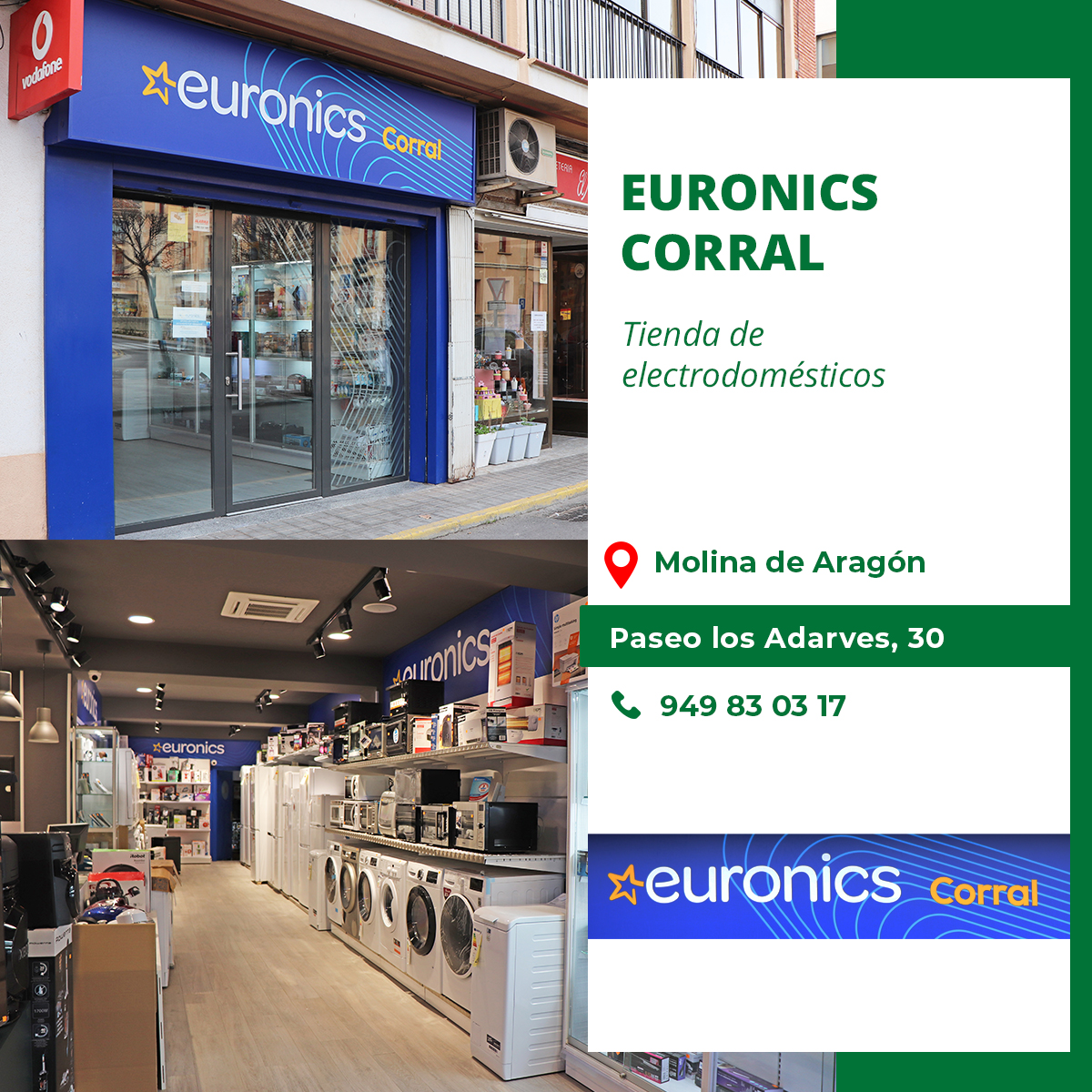 molina_altotajo's tweet photo. 📺 🎛 Euronics Corral, en #MolinadeAragón nos ofrece una gran variedad de electrodomésticos junto a todas las ventajas y servicios de una cadena como Euronics. Un #ProyectoLeader, que es un buen ejemplo de simbiosis entre  lo global y lo local. https://t.co/tgFdX9LjIm