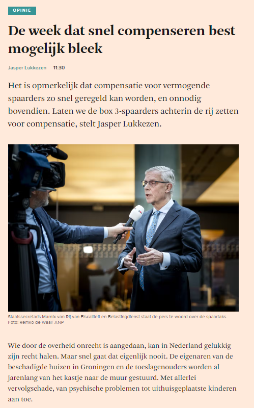 Lukkezen's tweet photo. Beste @StasFB, laat u de box3-spaarders achter de toeslagenouders aansluiten in de rij voor compensatie? Is wel zo eerlijk.

Mijn column in het @FD_Nieuws van dit weekend (+screenshots voor wie nog geen abo heeft).
https://t.co/Rl7AOaSXKF https://t.co/Hdn2A1ga1P