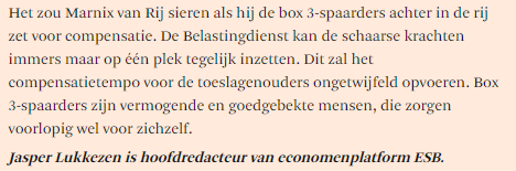 Lukkezen's tweet photo. Beste @StasFB, laat u de box3-spaarders achter de toeslagenouders aansluiten in de rij voor compensatie? Is wel zo eerlijk.

Mijn column in het @FD_Nieuws van dit weekend (+screenshots voor wie nog geen abo heeft).
https://t.co/Rl7AOaSXKF https://t.co/Hdn2A1ga1P