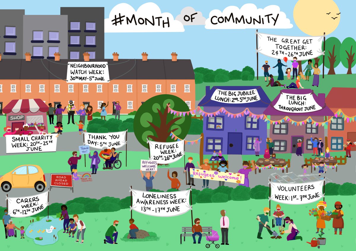 VolScotland's tweet image. Did you know that Volunteers' Week is part of The Month of Community?!

MoC is a UK wide campaign that brings together several campaigns and causes to give back and shine a light on our amazing communities ! Find out more here: volunteersweek.scot/get-involved