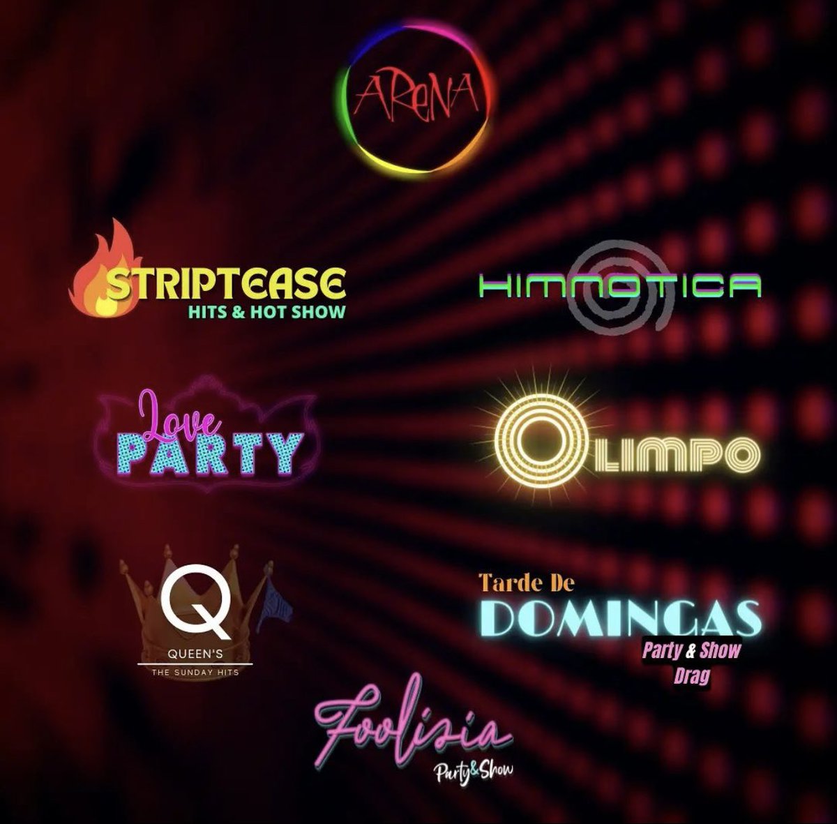 Rrpp_ArenaBcn's tweet photo. 🌈🎉NUESTRAS FIESTAS SEMANALES🌈🎉

#gay #barcelona #bcngay #lgbtiq+ #gayparty #arenabcn #petardeo
#partybcn #planesbcn #gayxample #bcncity https://t.co/gQP9ZFzXHW