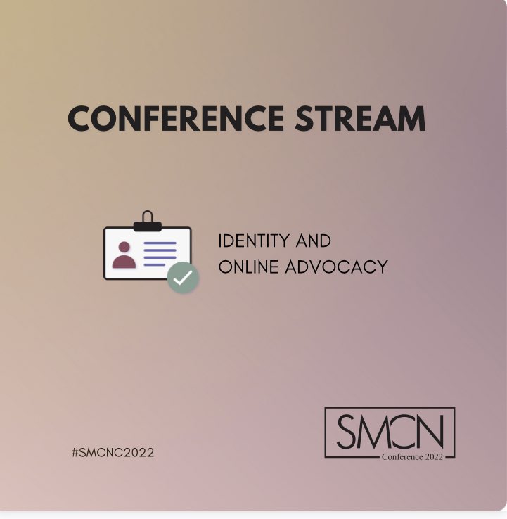 smcn2022's tweet photo. Of course… we need to talk about Identity &amp; Online Advocacy #smcnc2022 #online #identity #onlineadvocacy https://t.co/Mw9PLaVJQN