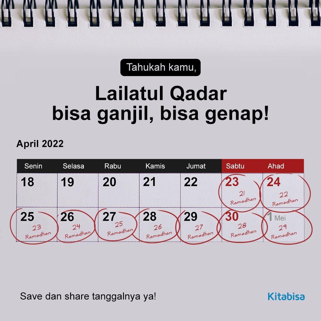 kitabisacom's tweet photo. Amalan-amalan yang bisa kamu kerjakan di malam Lailatul Qadar

– a thread – https://t.co/siD3pKmWWL