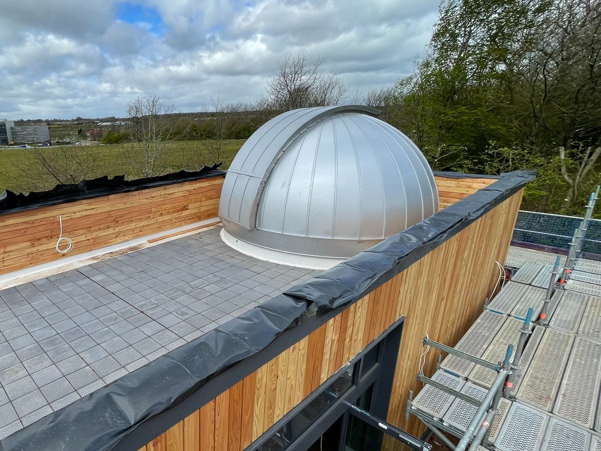 The new physics observatory at Warwick University is nearing completion now and looking good.  Loving the sci-fi moment when the aperture in the dome opened up ... <a href="/Robothams/">Robothams Architects</a>