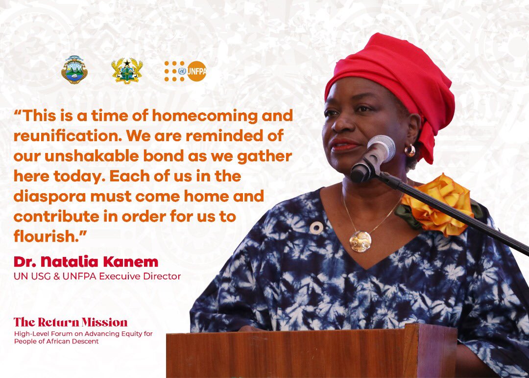 UNFPAGhana's tweet photo. In her Opening Remarks @Atayeshe USG and Executive Director of @UNFPA expressed her gratitude and pleasure to be a champion and advocate for the people of African descent.
#StandUpForHumanRights
#ReturnMission https://t.co/v7EQ5qEOxj