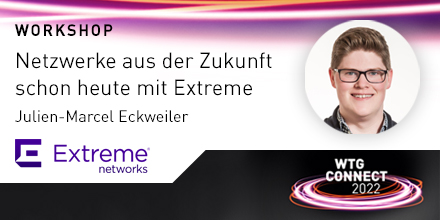 Reaktionsschnelle Netzwerke sind das A und O, wenn es um die Wettbewerbsfähigkeit von Unternehmen geht. Wie Extreme Networks schon heute Netzwerk-Technologie der Zukunft realisiert, erfahren Sie auf der WTG CONNECT 2022. 

Jetzt kostenloses Ticket sichern: bit.ly/36UfFO4