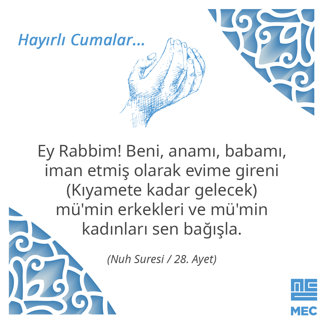 mecvakfi's tweet photo. #HayırlıCumalar

#MecFoundation #HakkİçinYapHakkıylaYap #DoItRight #DoItForAllah  #kurbanbayramı #Bağış #Qurban  #ForAllah #Eidmubarak2022 #Spenden #MECVakfı https://t.co/Hr7BTRC2Or