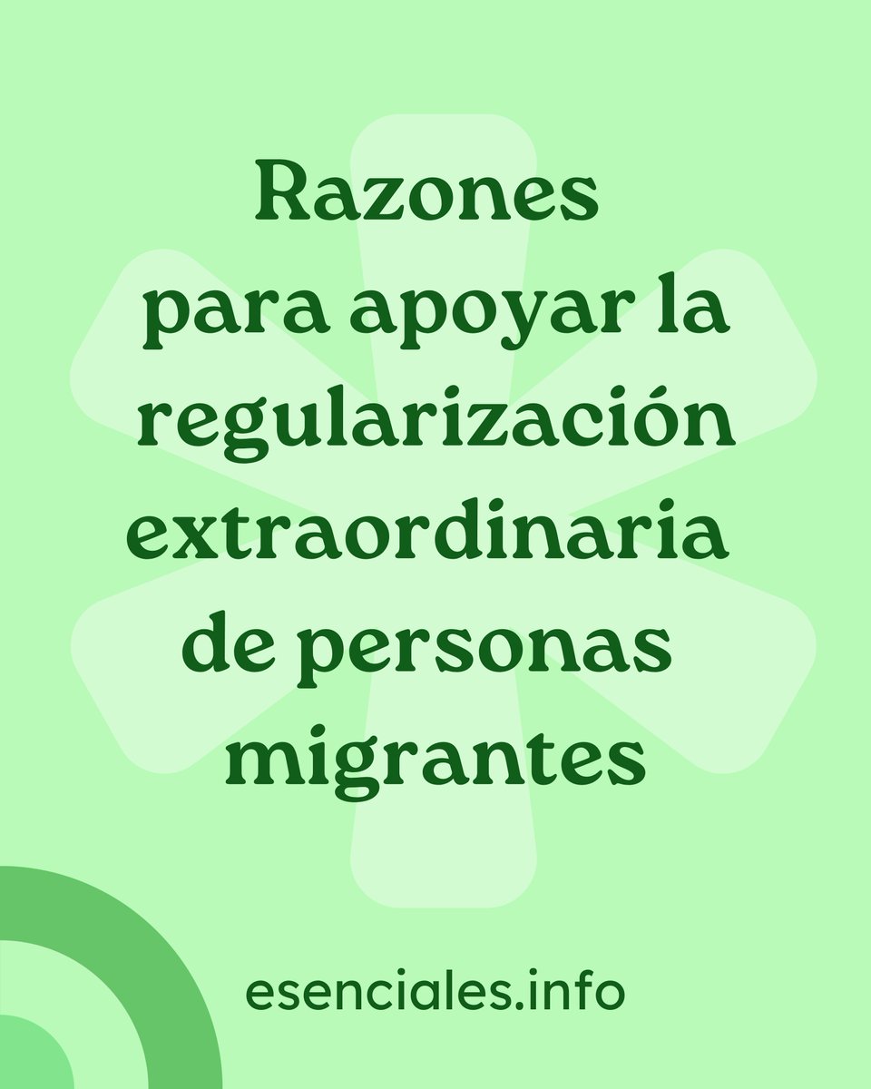 esenciales_info's tweet image. Hay 5 razones de peso para apoyar la regularización extraordinaria de personas migrantes. 
Aquí van resumidas en un minihilo para que las tengáis a mano 🧵
#TufirmaEsesencial