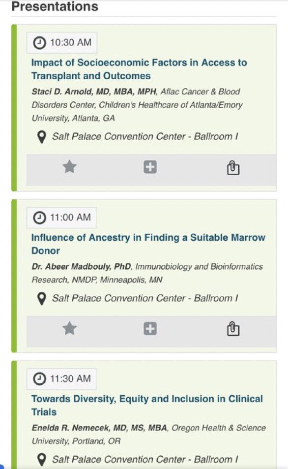 #Tandem22 Despite our best efforts, disparities still exist in access to #BMTsm and cellular therapies, @BMT_DrNemecek from @OHSUKnight Dr Staci Arnold from @EmoryUniversity and Dr Madbouly from @BTMPublicPolicy will be discussing what they are and how they affect our pts 👇🏽