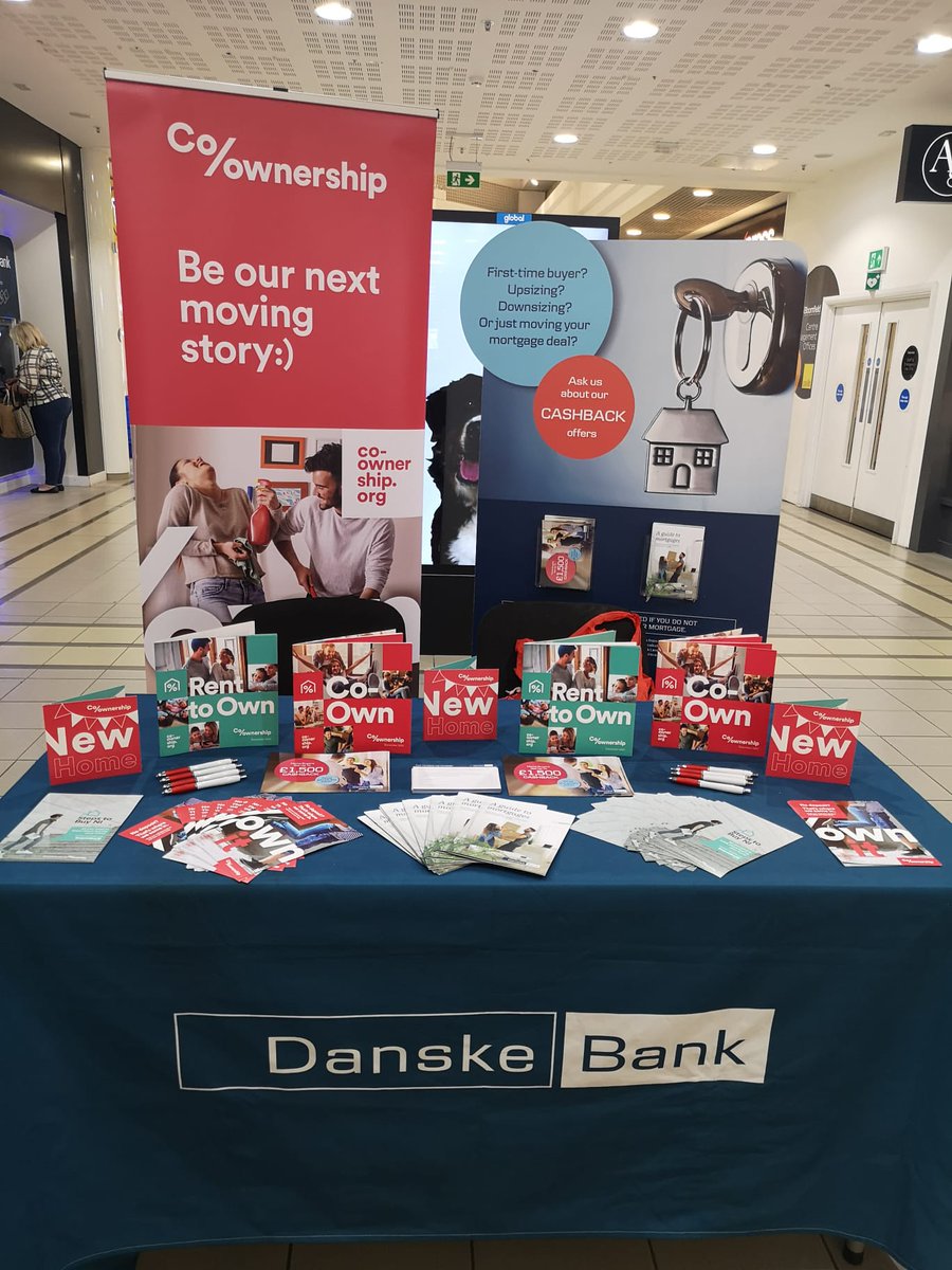 Our team are set up and ready to go at Danske in Blommfield Shopping Centre. If you are thinking about homeownership and want to know if Co-Ownership could help, then stop by and have a chat with our team.

#FirstTimeBuyer #HomeOwnership #HomeOwners #MovingHome  #CoOwnership